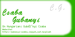 csaba gubanyi business card